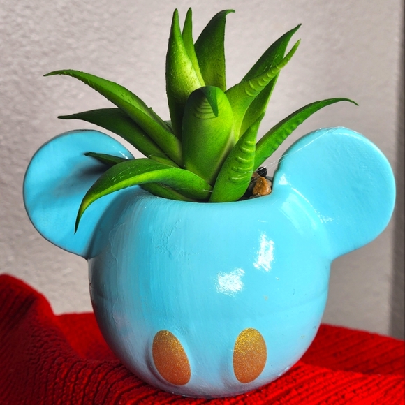 Disney Mickey & Minnie faux succulent planters.  One pair. - Picture 3 of 7